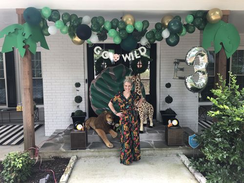 Customer photo review of Jaguar Paradise Black Animal Print Jumpsuit