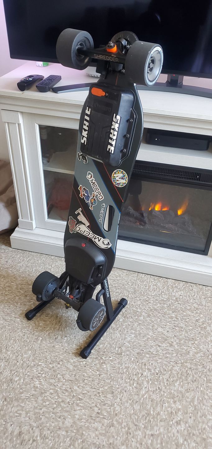 Customer photo review of Stand Rack for electric skateboard