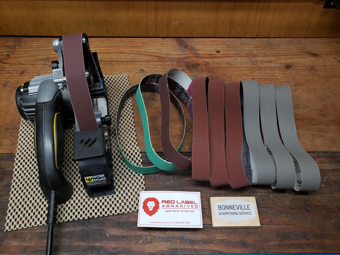 Customer photo review of 1 X 18 Inch Knife Sharpener Sanding Belts, 10 Pack