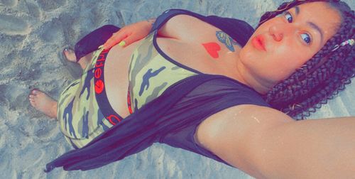 Customer photo review of Sexy Printed Stitching Shorts Set