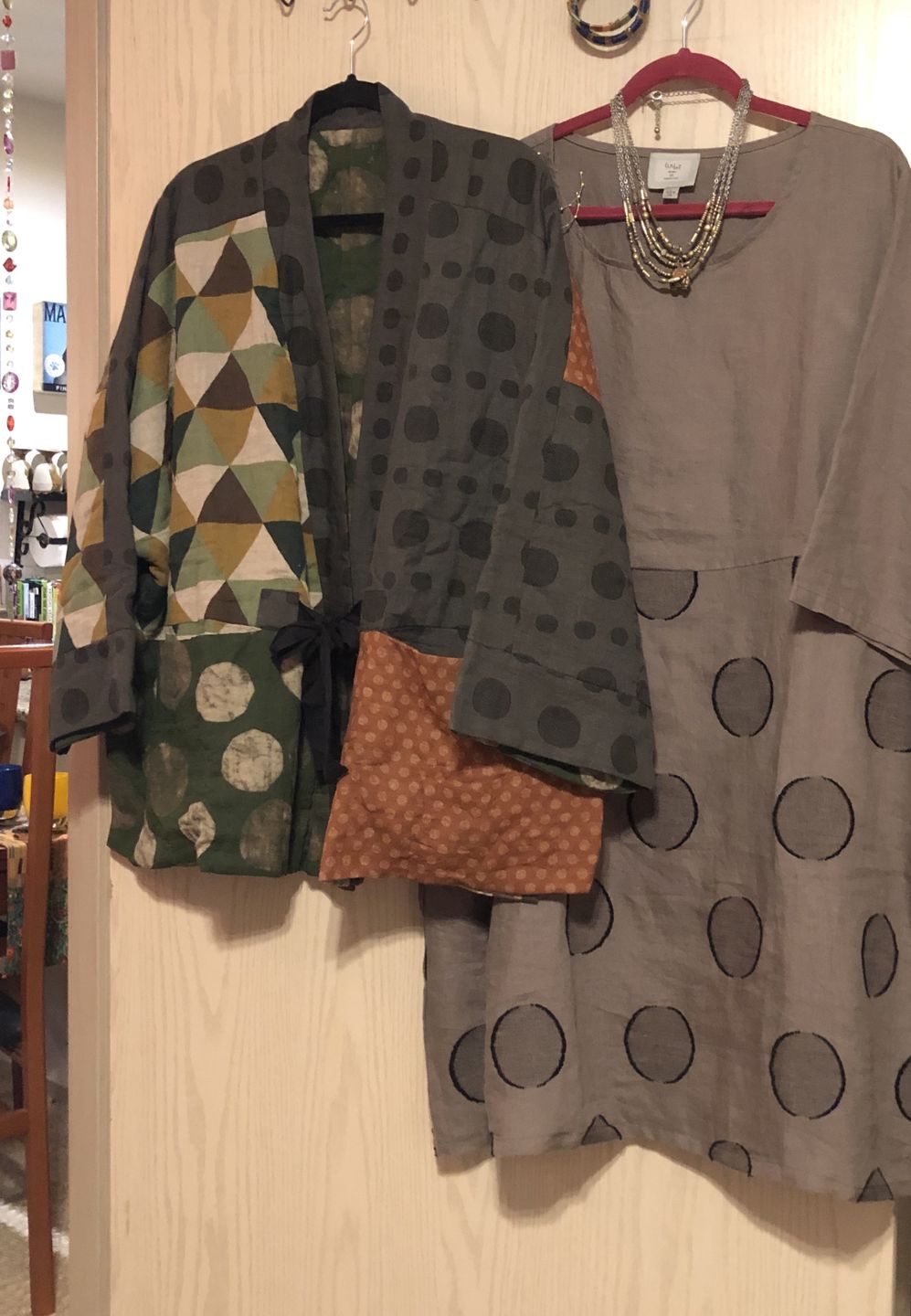 Customer photo review of Plus Size - Irregular Geometric Pattern Retro 100% Cotton Coat