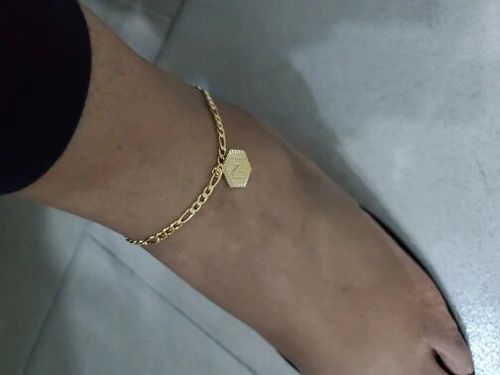Customer photo review of Letter Initial Anklet