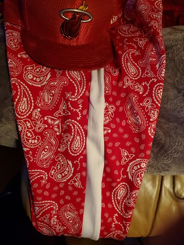 Customer photo review of Paisley All Over Print Track Pants Red (1A2-413)
