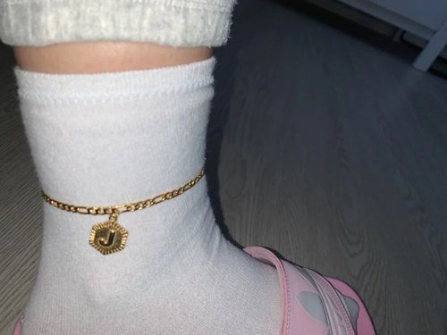 Customer photo review of Letter Initial Anklet