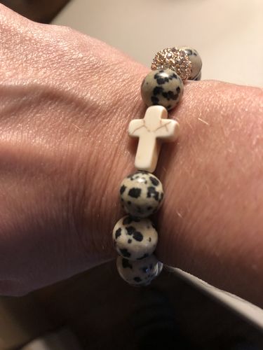 Customer photo review of September's Limited Edition Bracelet—' Thou Art with Me ' - Dalmatian