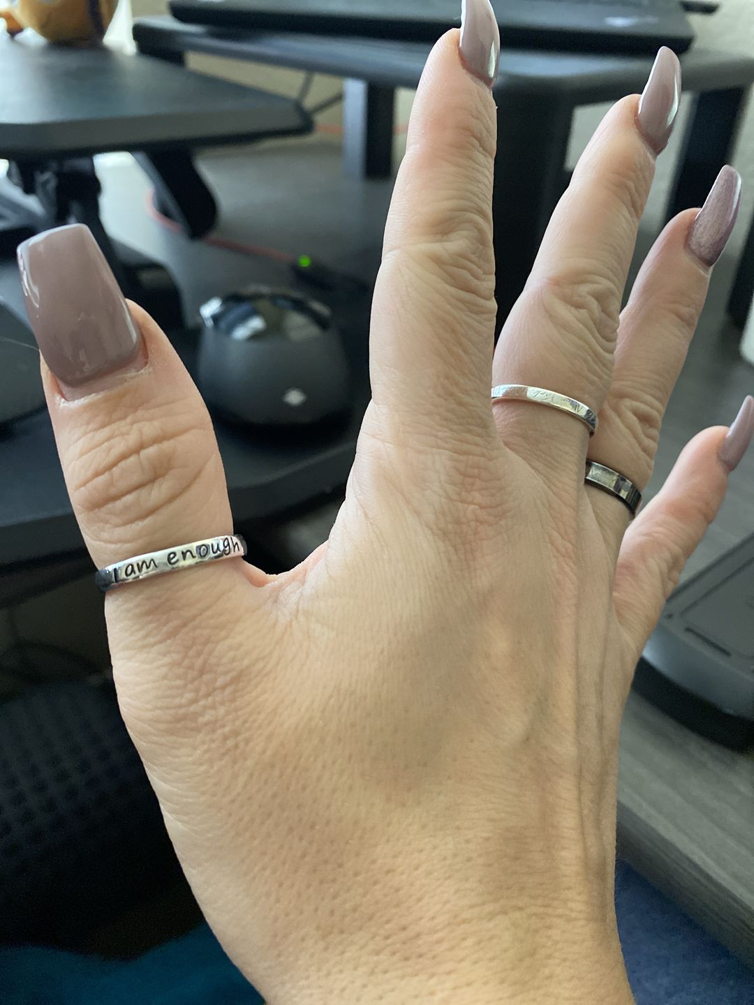 Customer photo review of 925 Sterling Silver 'I Am Enough' Ring