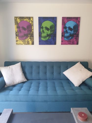 Customer photo review of Tableau Crâne Pink Pop Skull