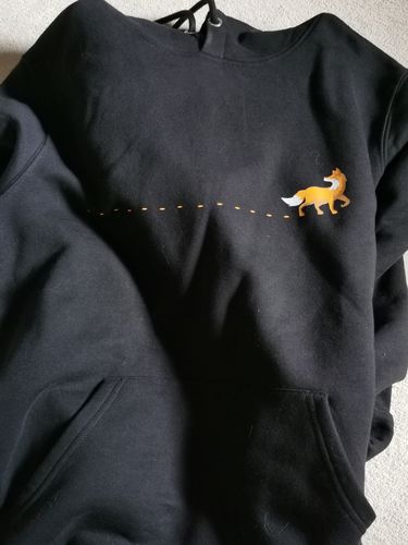 Customer photo review of Fuchs Spur - Bio Unisex Hoody Siebdruck (PREMIUM)