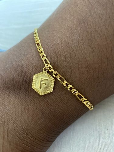 Customer photo review of Letter Initial Anklet