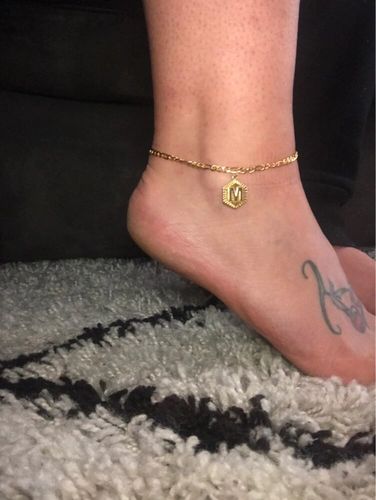 Customer photo review of Letter Initial Anklet