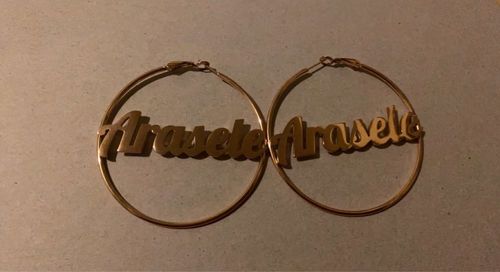 Customer photo review of Custom Hoop Earring