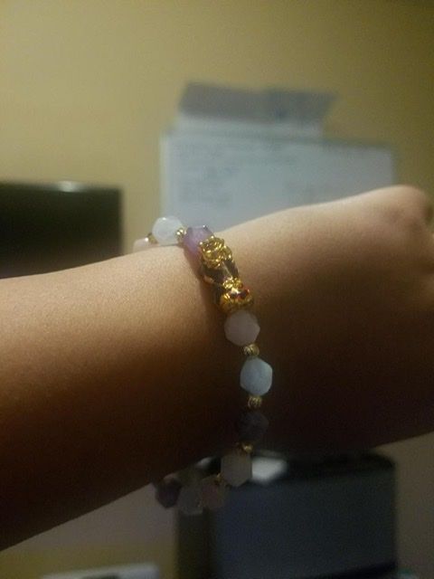 Customer photo review of Wealth Pixiu Charm in Natural Amethyst Bracelet