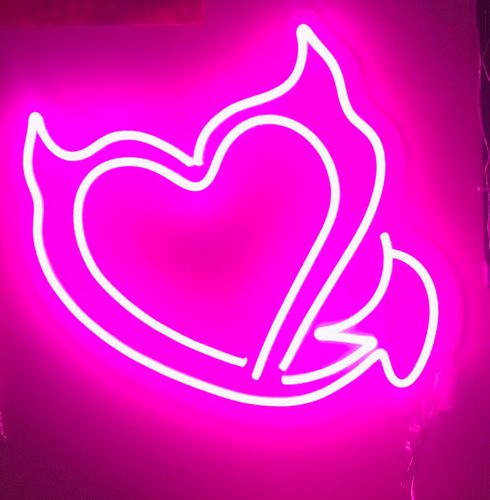 Customer photo review of 'Devil Heart' Neon Sign