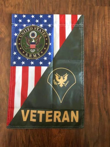 Customer photo review of US Army Rank Army Veteran Garden Flag Double-sided Print