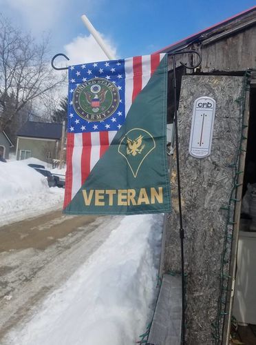 Customer photo review of US Army Rank Army Veteran Garden Flag Double-sided Print