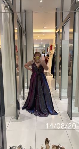 Customer photo review of Vivien Glitter Gown - Navy