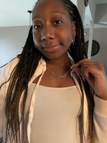 Customer photo review of Large Script  Name Necklace