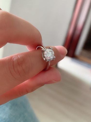 Customer photo review of Heart Arrows Cut Moissanite Sterling Silver Ring