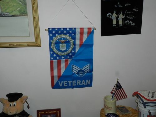Customer photo review of US Airforce Rank Air Force Veteran Garden Flag Double-sided Print