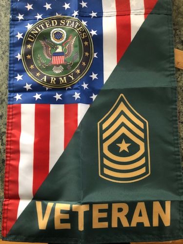 Customer photo review of US Army Rank Army Veteran Garden Flag Double-sided Print