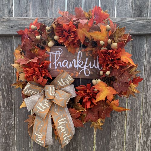 Customer photo review of 12.5"Lx6"W Thankful Brown/White/Orange AP8170
