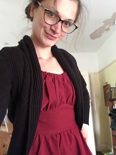 Customer photo review of Vacation Dress in Garnet Red - Vixen by Micheline Pitt