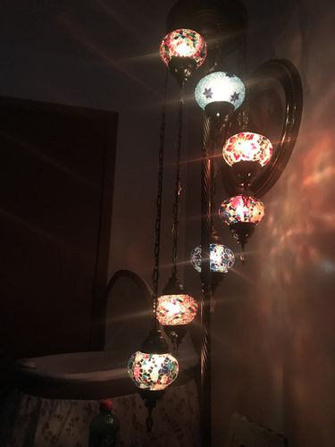 Customer photo review of *HANDMADE* MOSAIC GLOBE LAMP (FAST & FREE 5 DAY EXPEDITED SHIPPING)