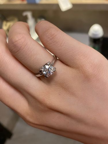 Customer photo review of Heart Arrows Cut Moissanite Sterling Silver Ring
