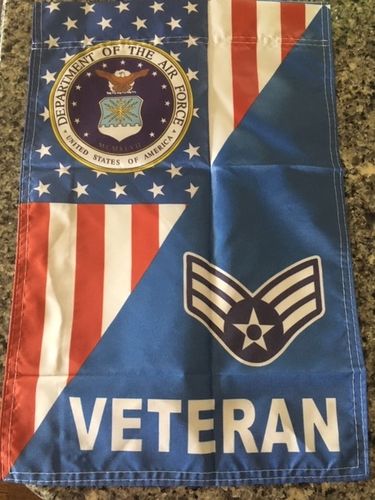 Customer photo review of US Airforce Rank Air Force Veteran Garden Flag Double-sided Print