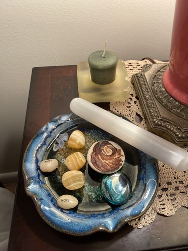 Customer photo review of Tumbled Orange Calcite for Motivation & Soul Purpose