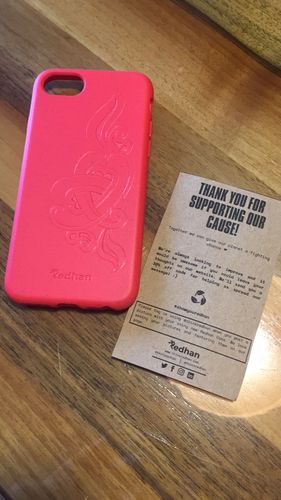 Customer photo review of Eco Friendly iPhone  6/6S/7/8/SE (2nd Gen) Phone Case - 'Hirigaa' or Stone Art in Ruby Red