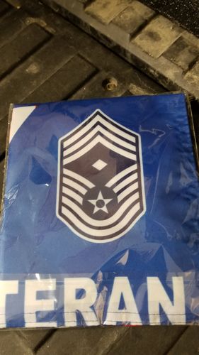 Customer photo review of US Airforce Rank Air Force Veteran Garden Flag Double-sided Print