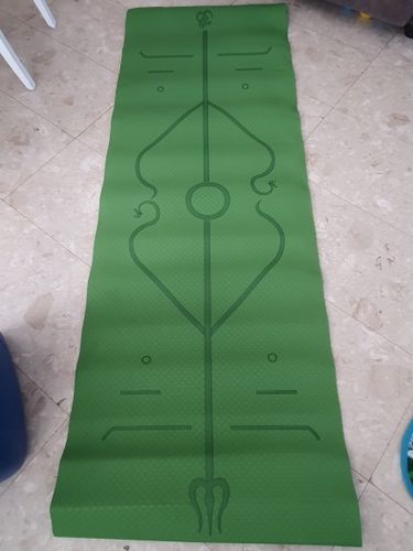 Customer photo review of Non Slip TPE Yoga Mat With Position Lines - Fitness Alignment Yoga Mat