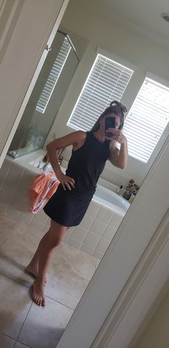 Customer photo review of Sleek Pleated Skirt - Black