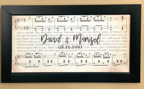 Customer photo review of Custom Couple Music Premium Canvas - Ready to Hang