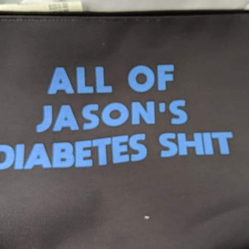 Customer photo review of All Of Custom Text Name Diabetes Shit Bag, Personalized Diabetic Supply Case Gift, Type 1 diabetes, Accessory Zipper Pouch Bag w T-bottom
