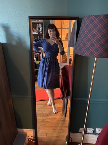 Customer photo review of Starlet Swing Dress in Stormy Blue - Vixen by Micheline Pitt