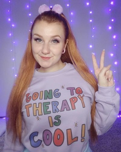 Customer photo review of Going To Therapy Is Cool! -- Sweatshirt