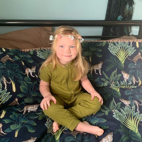 Customer photo review of MLW By Design - Ribbed Zipped Short Sleeve Onesies | 5 Colors