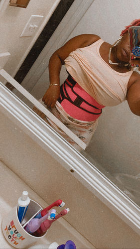 Customer photo review of LUX LATEX DOUBLE BELT - ROSE