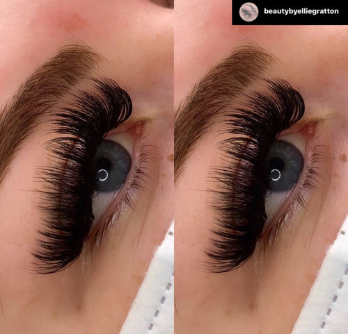 Customer photo review of 0.07 Easy Fan Russian Volume Cashmere Lashes (16 lines)