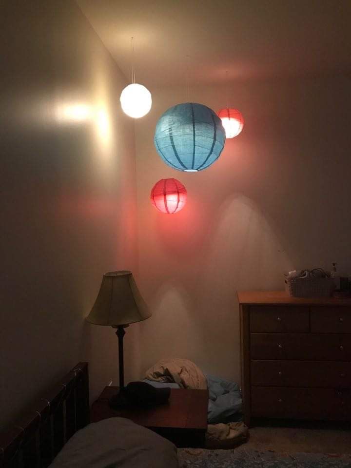 Customer photo review of 8" Beige / Ivory Round Paper Lantern, Crisscross Ribbing, Chinese Hanging Wedding & Party Decoration