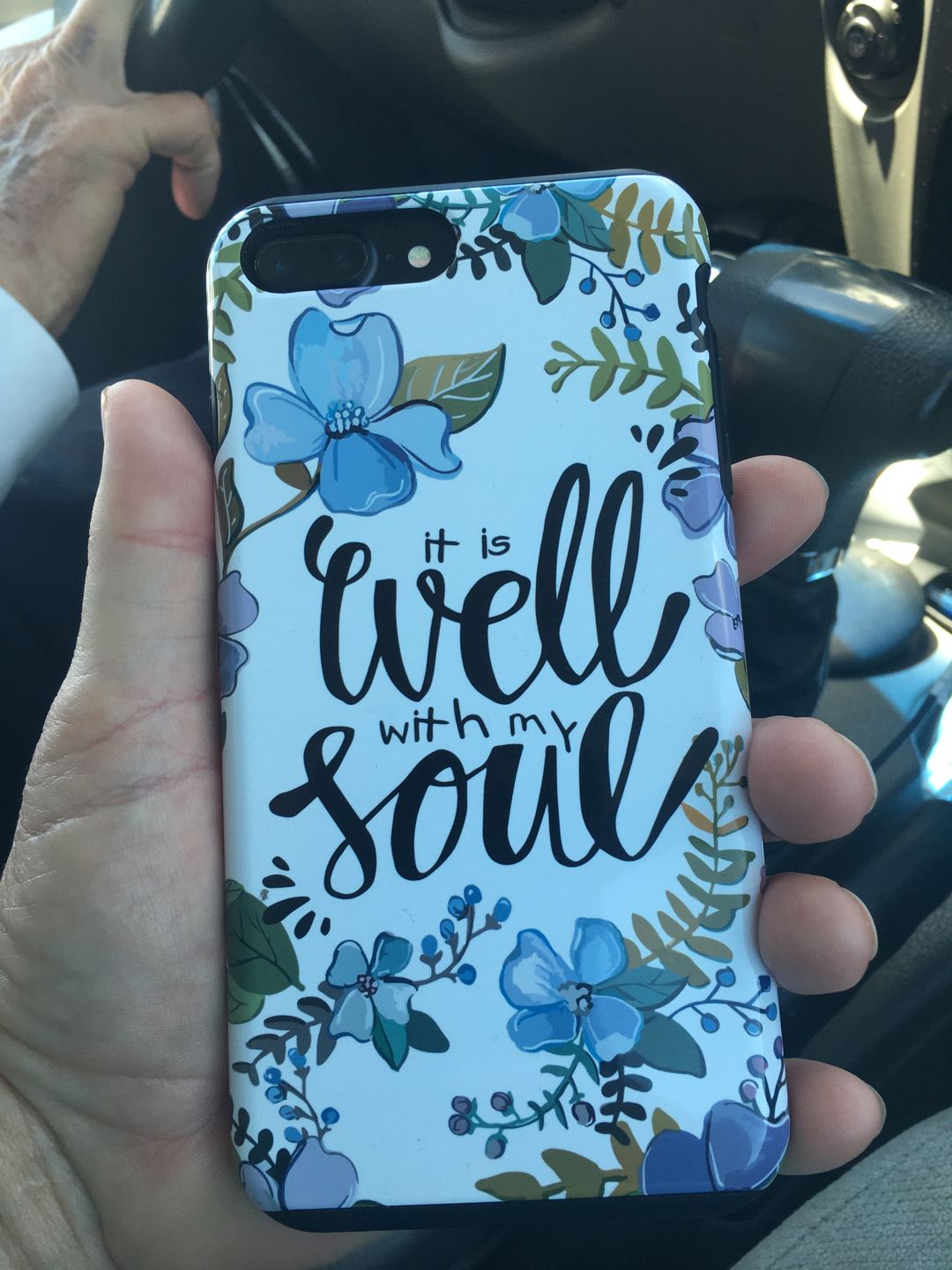 Customer photo review of It is Well With My Soul, Dragonfly, Christian Phone Case