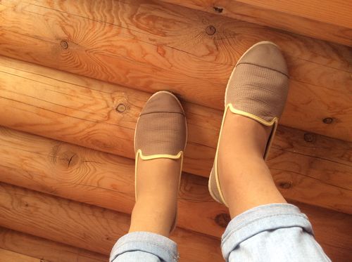 Customer photo review of Espadrilles Cuir Femme