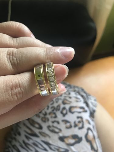 Customer photo review of Tuscany Two Tone Wedding Rings