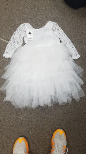 Customer photo review of Summer Lace Girl Dress White Backless Girls