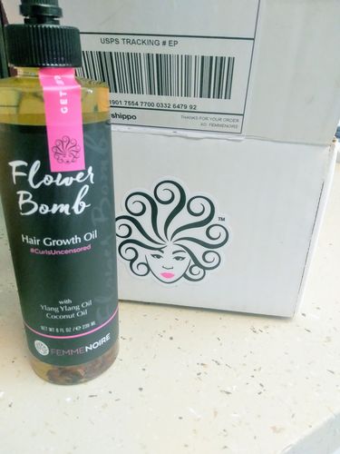 Customer photo review of Flower Bomb Hair Growth Oil
