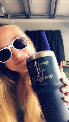 Customer photo review of Welcome To The Shit Show Laser Etched Tumbler