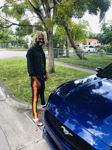 Customer photo review of Side Stripe Dip Dye Track Pants Navy (1A1-404)