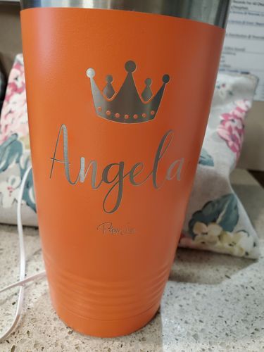 Customer photo review of Custom Name Crown Laser Etched Tumbler